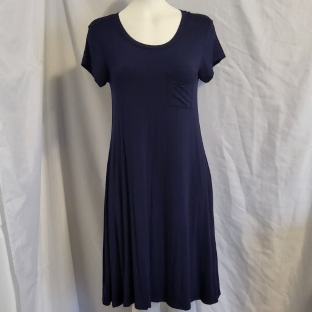 Mix by 41 Hawthorn, Size M, Tee-Shirt Dress, Navy Blue, Front Pocket